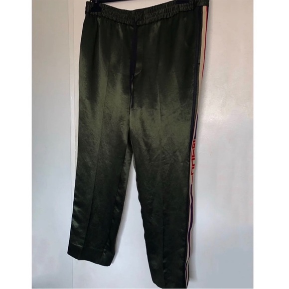 GUCCI MENS ACETATE SILK JOGGING STRIPE GREEN PANTS SIZE 52 EU - Picture 6 of 10